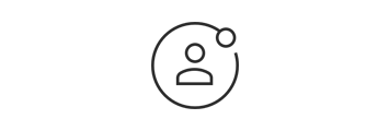 Ein Symbol eines Mannes in einem kreisförmigen Rahmen, der die Customer Intelligece-Dienste darstellt.